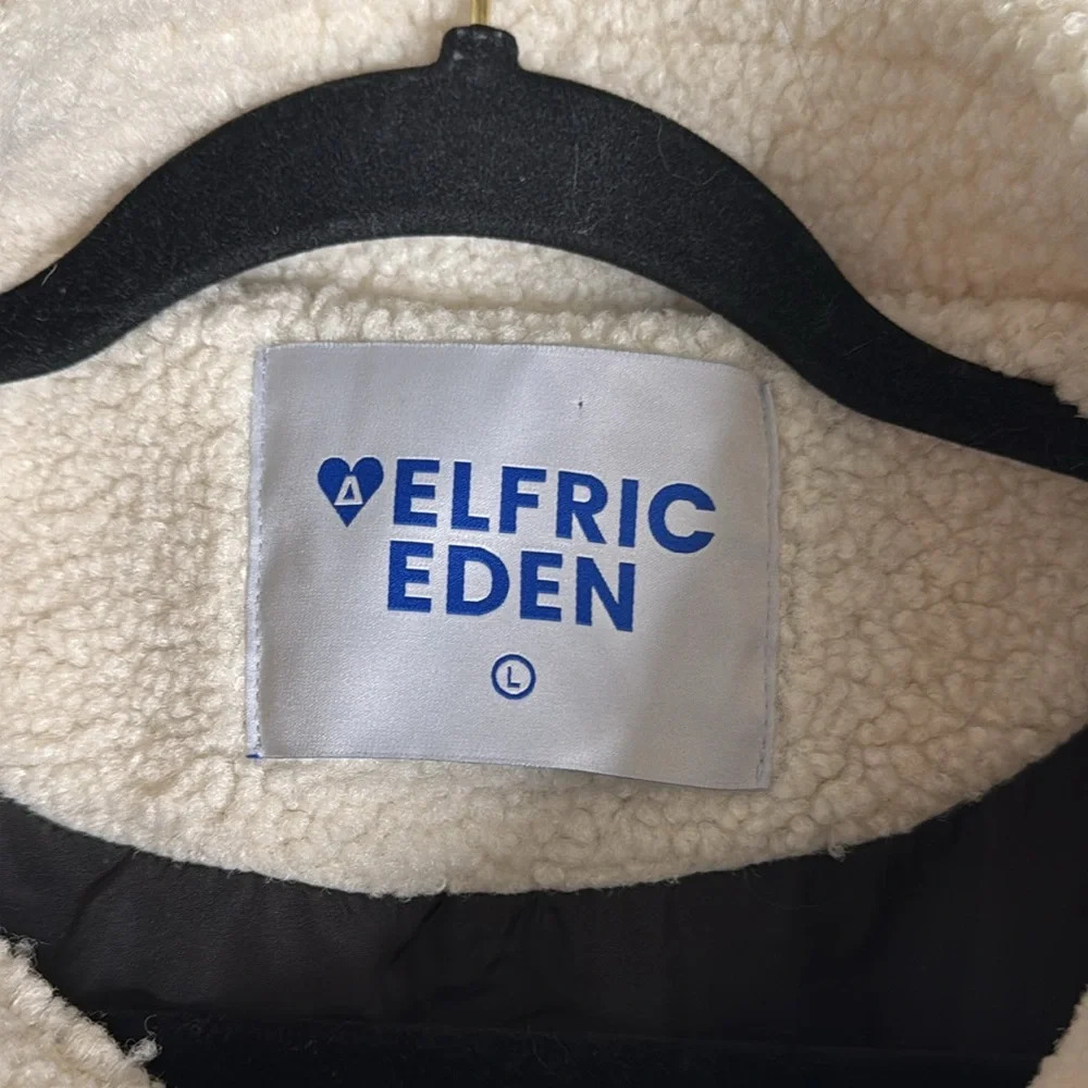 Aelfric Eden Three Color Patchwork Sherpa Coat Si… - image 2